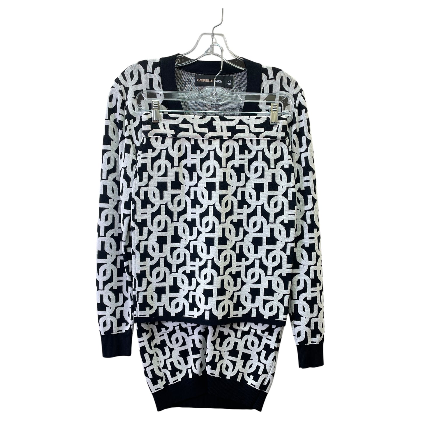 Skirt Set 2Pc By Gabrielle In Black & White, Size:Xs