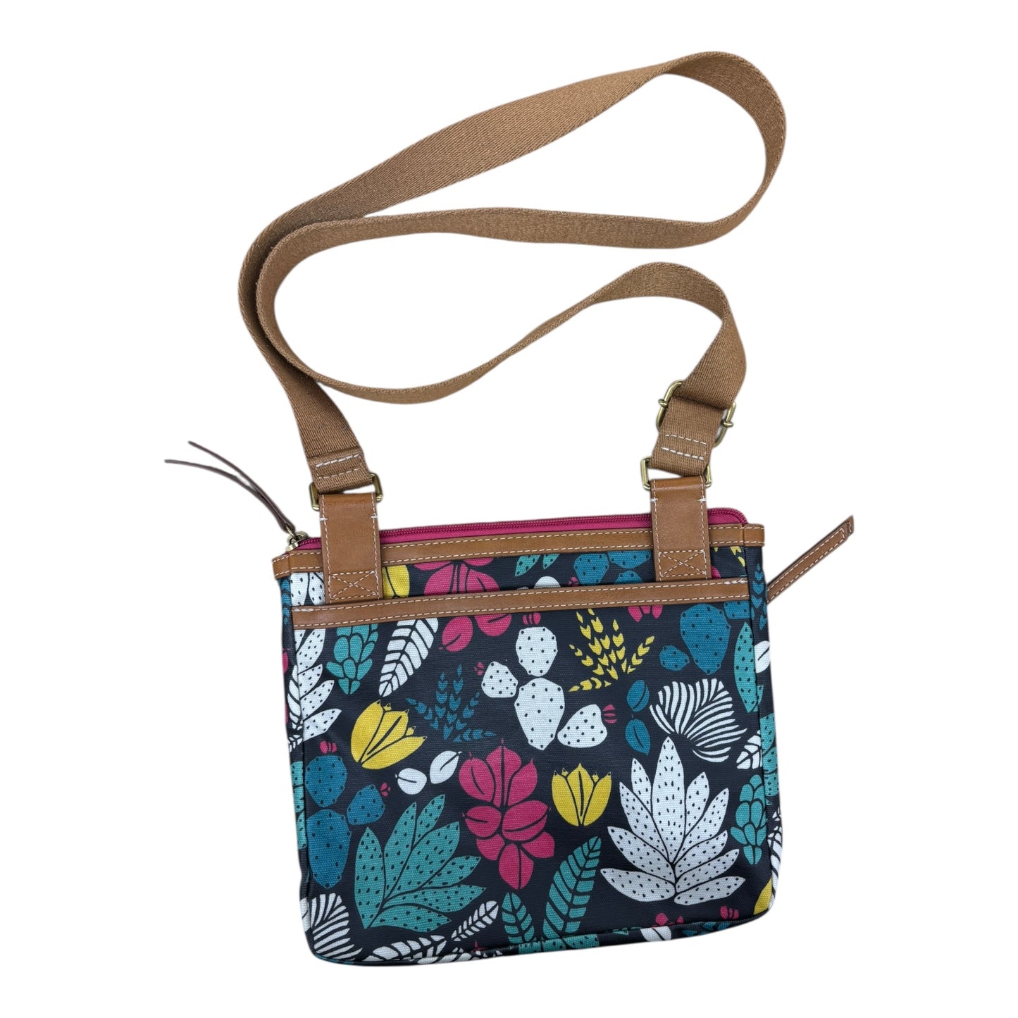 Crossbody By Fossil In Black & Brown, Size:Medium