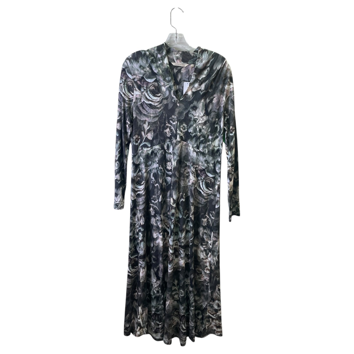 Dress Casual Maxi By Soft Surroundings In Grey & White, Size:M