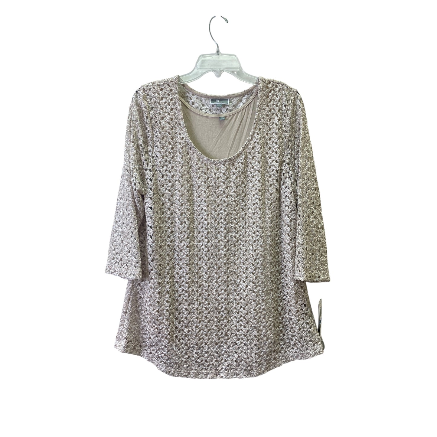 Top 2Pc Ls By Jm Collections In Beige, Size:Xl