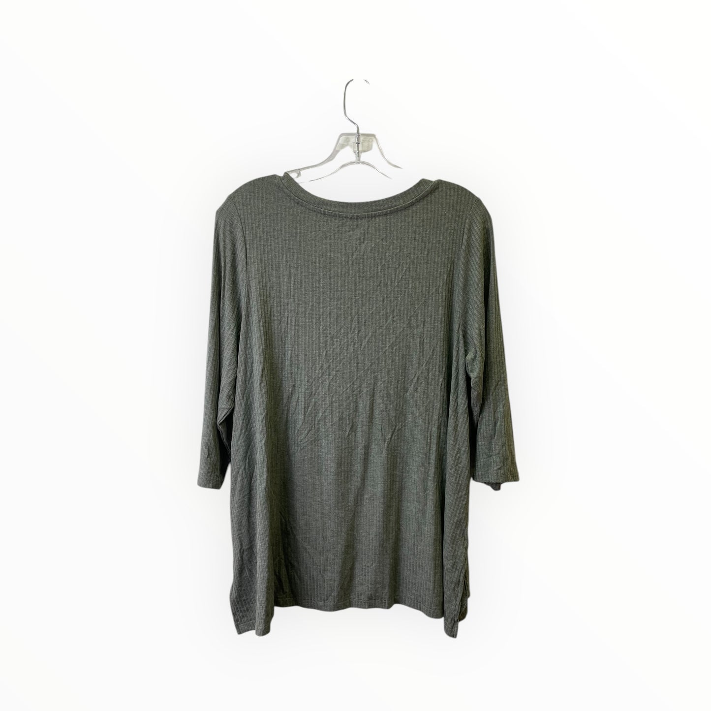 Top 3/4 Sleeve Basic By Rachel Zoe In Green, Size:1X