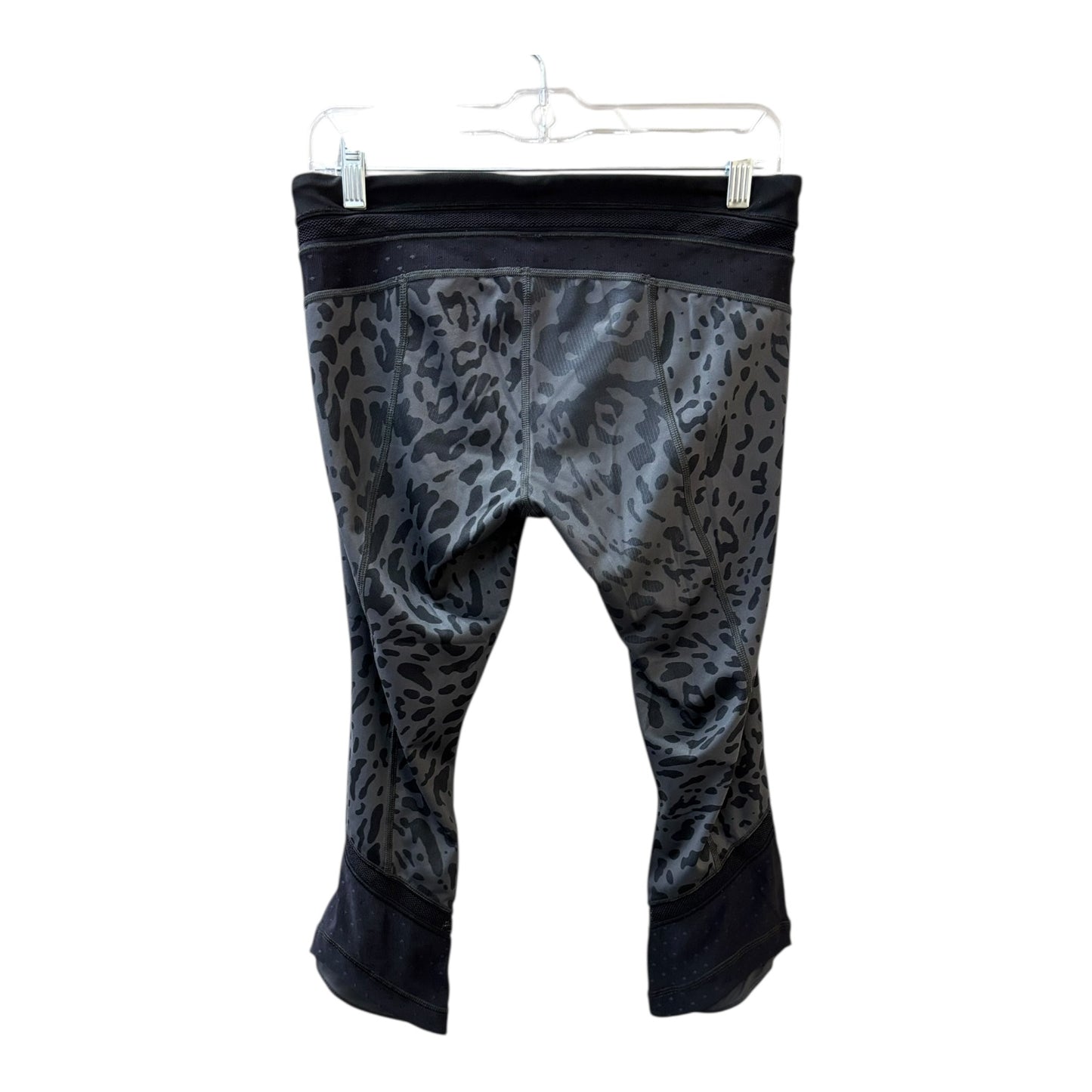 Athletic Leggings Capris By Lululemon In Black & Grey, Size:M