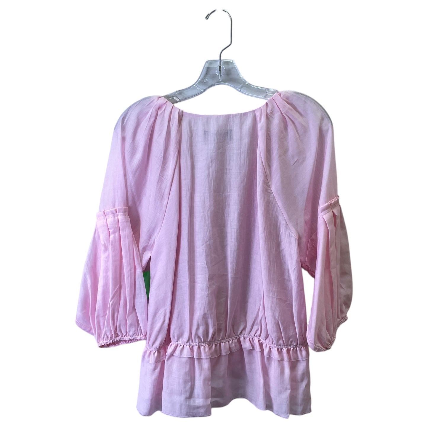 Top 3/4 Sleeve Designer By Karl Lagerfeld In Pink, Size:M