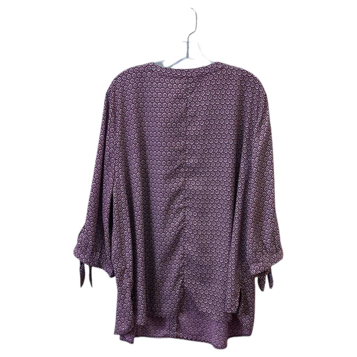 Top 3/4 Sleeve By Catherines In Maroon, Size:2X