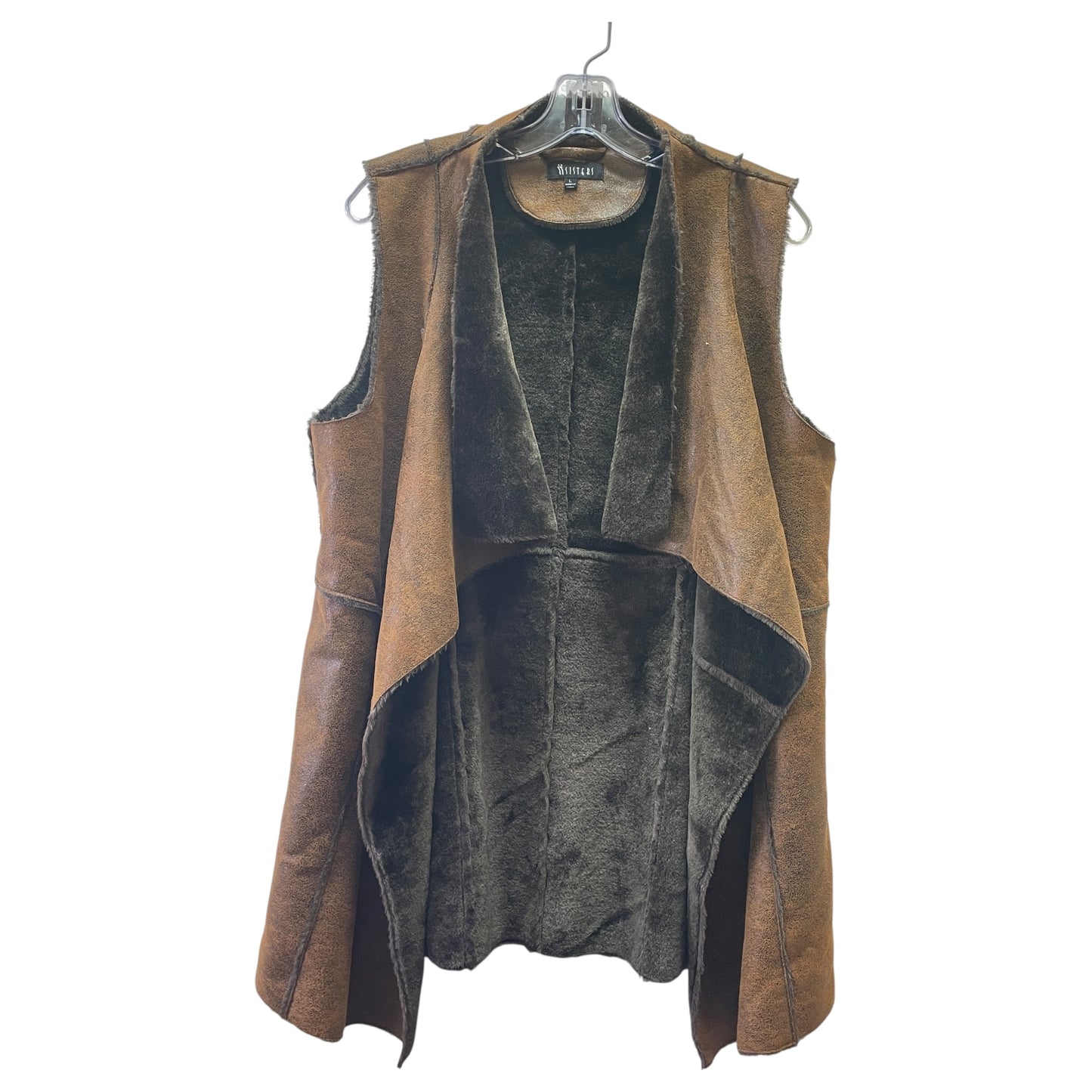Vest Fleece By Sisters In Brown, Size:L
