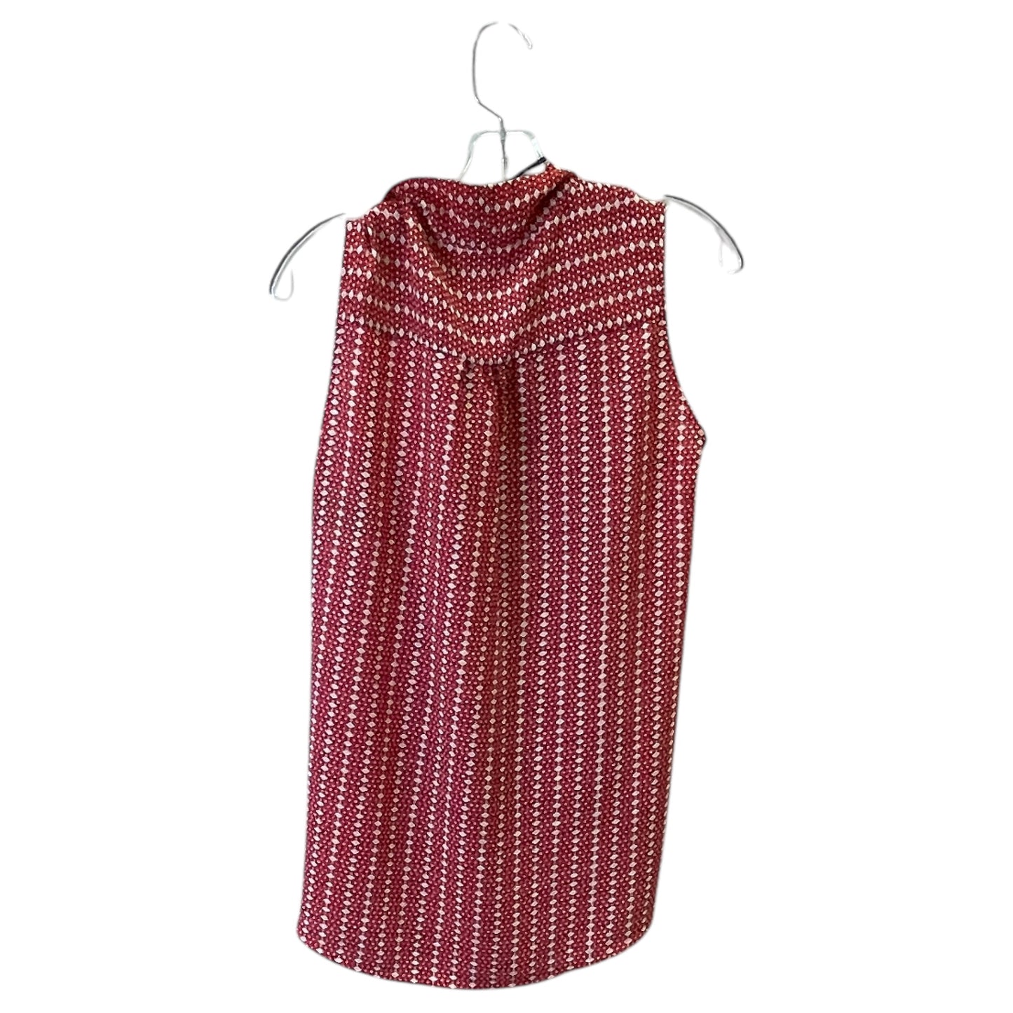 Top Sleeveless By Pleione In Red & White, Size:M