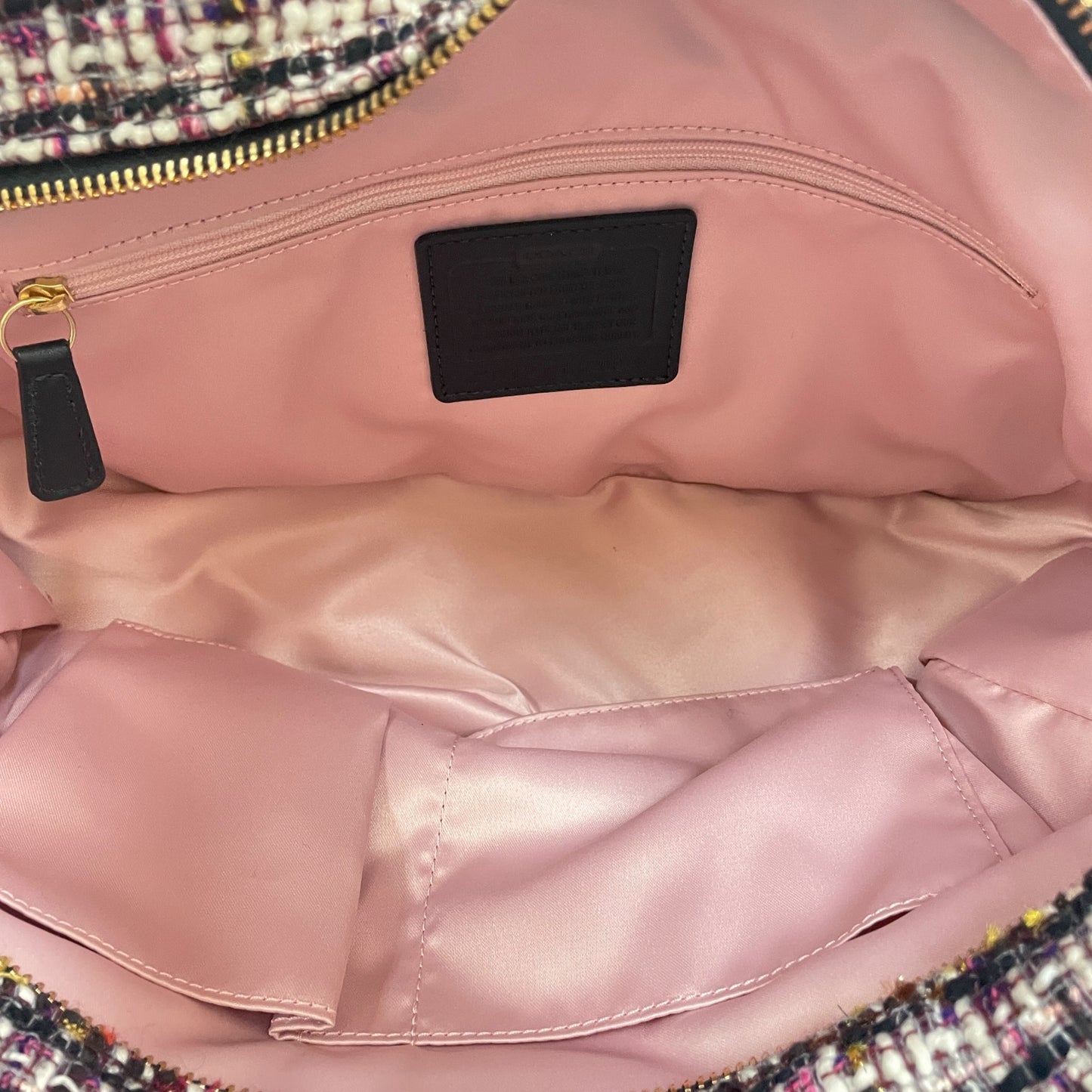Tote Designer By Coach In Pink & White, Size:Medium