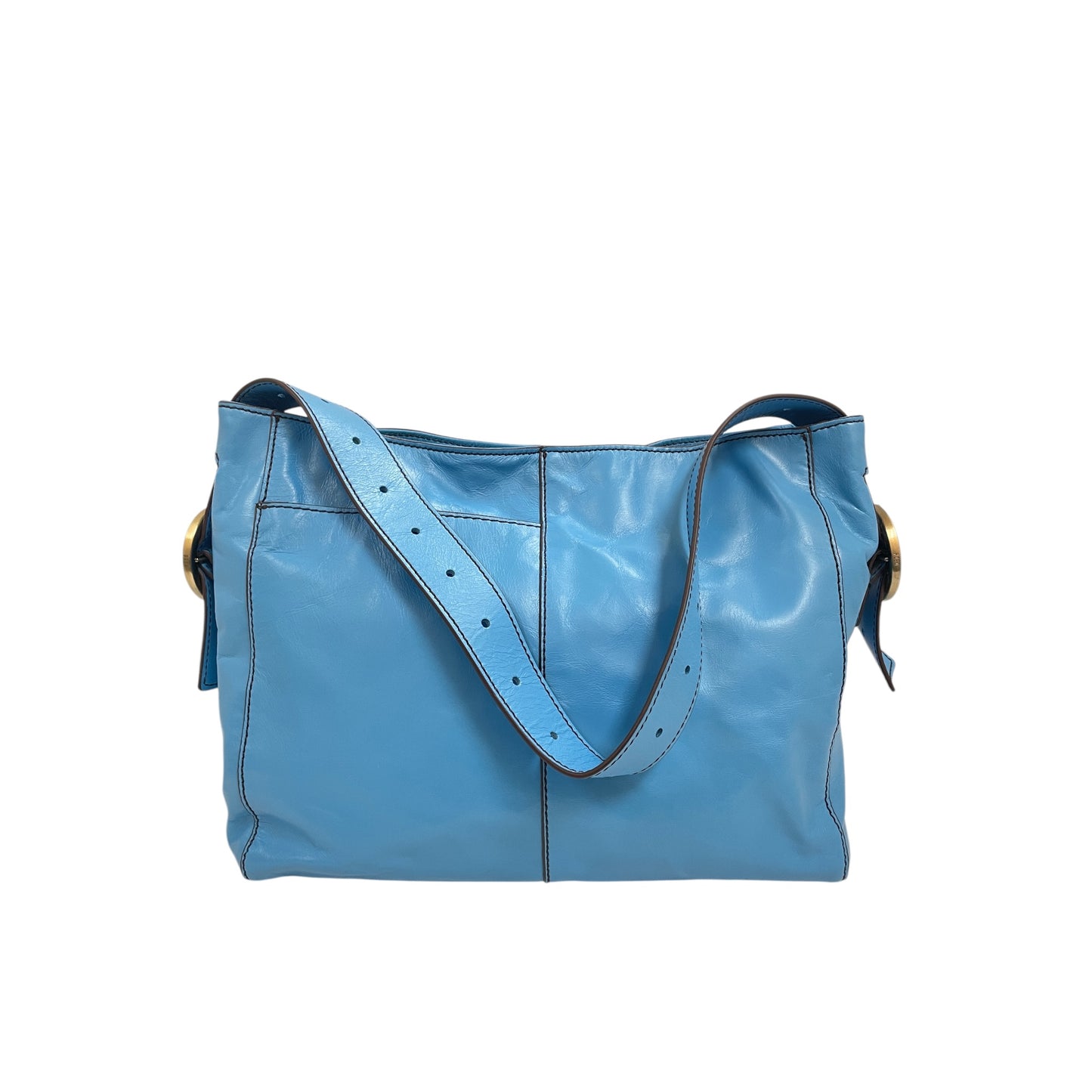 Handbag Leather By Hobo Intl In Blue, Size:Medium