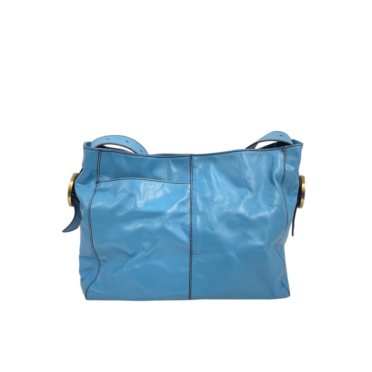 Handbag Leather By Hobo Intl In Blue, Size:Medium