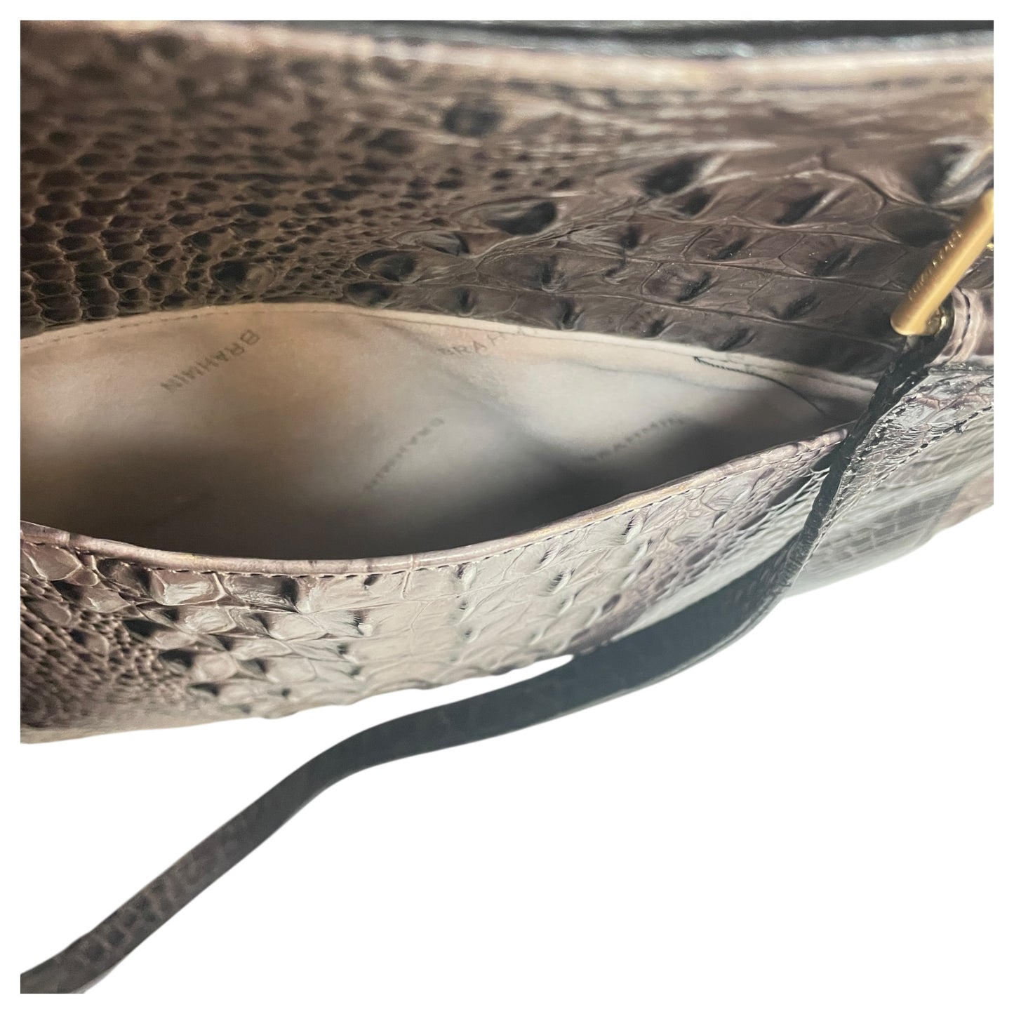 Crossbody Designer By Brahmin In Tan, Size:Medium