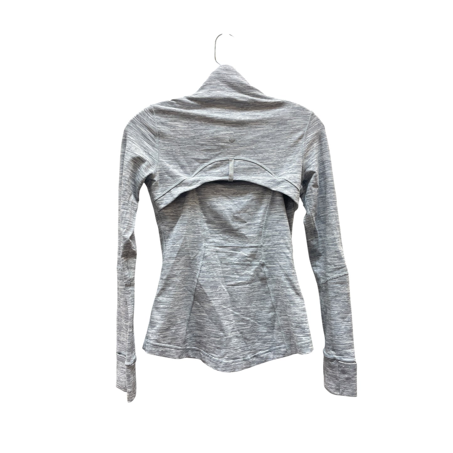 Athletic Jacket By Lululemon In Grey & White, Size:S