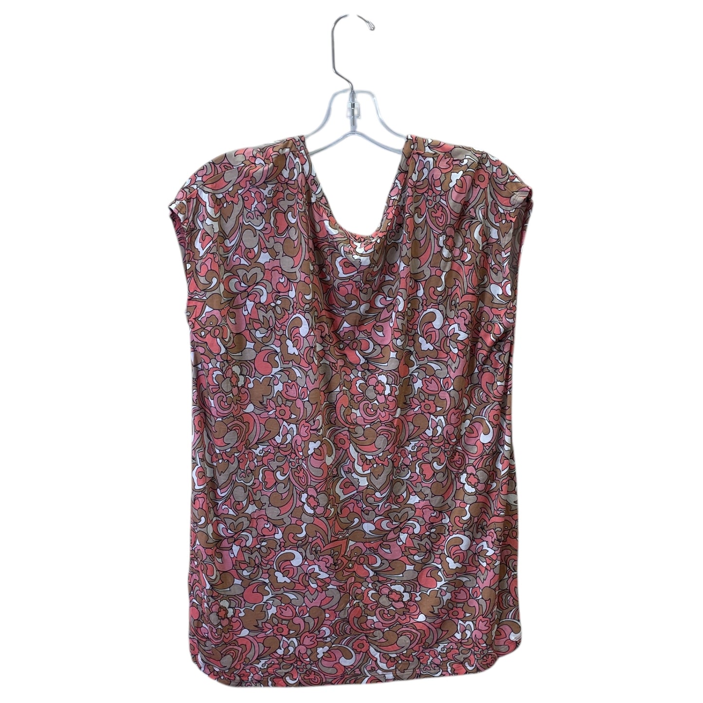 Top Sleeveless By Michael By Michael Kors In Pink & Tan, Size:L