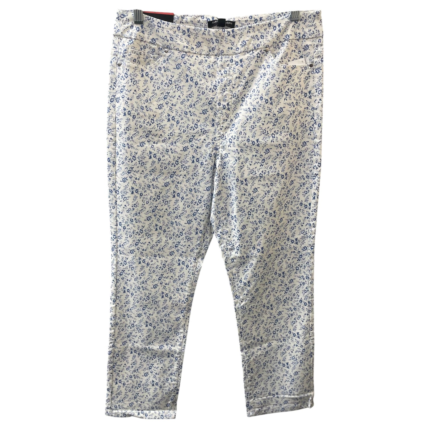 Pants Cropped By Mario Serrani In Blue & White, Size:8