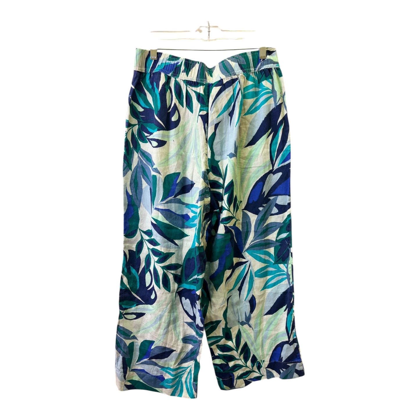 Pants Linen By C And C In Blue & Green, Size:L