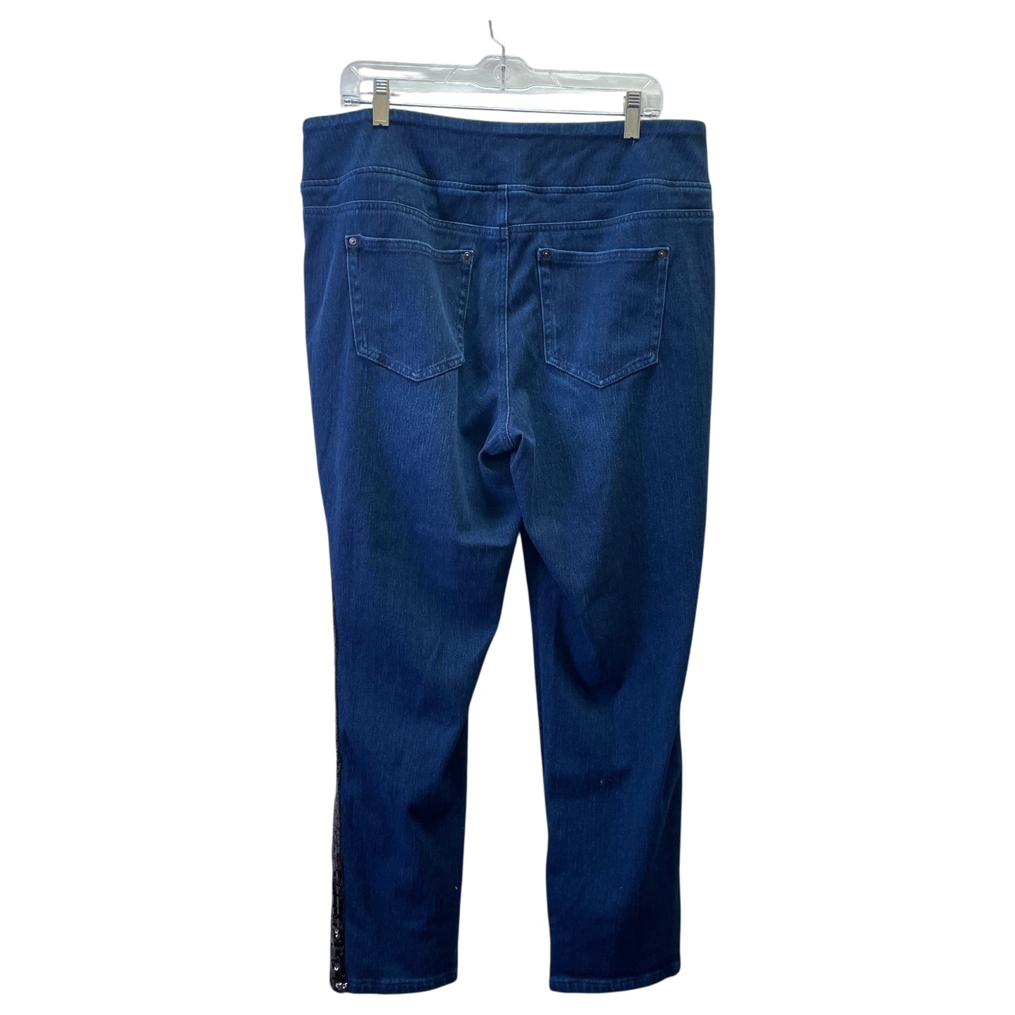 Jeans Straight By Belle By Kim Gravel In Blue, Size:18