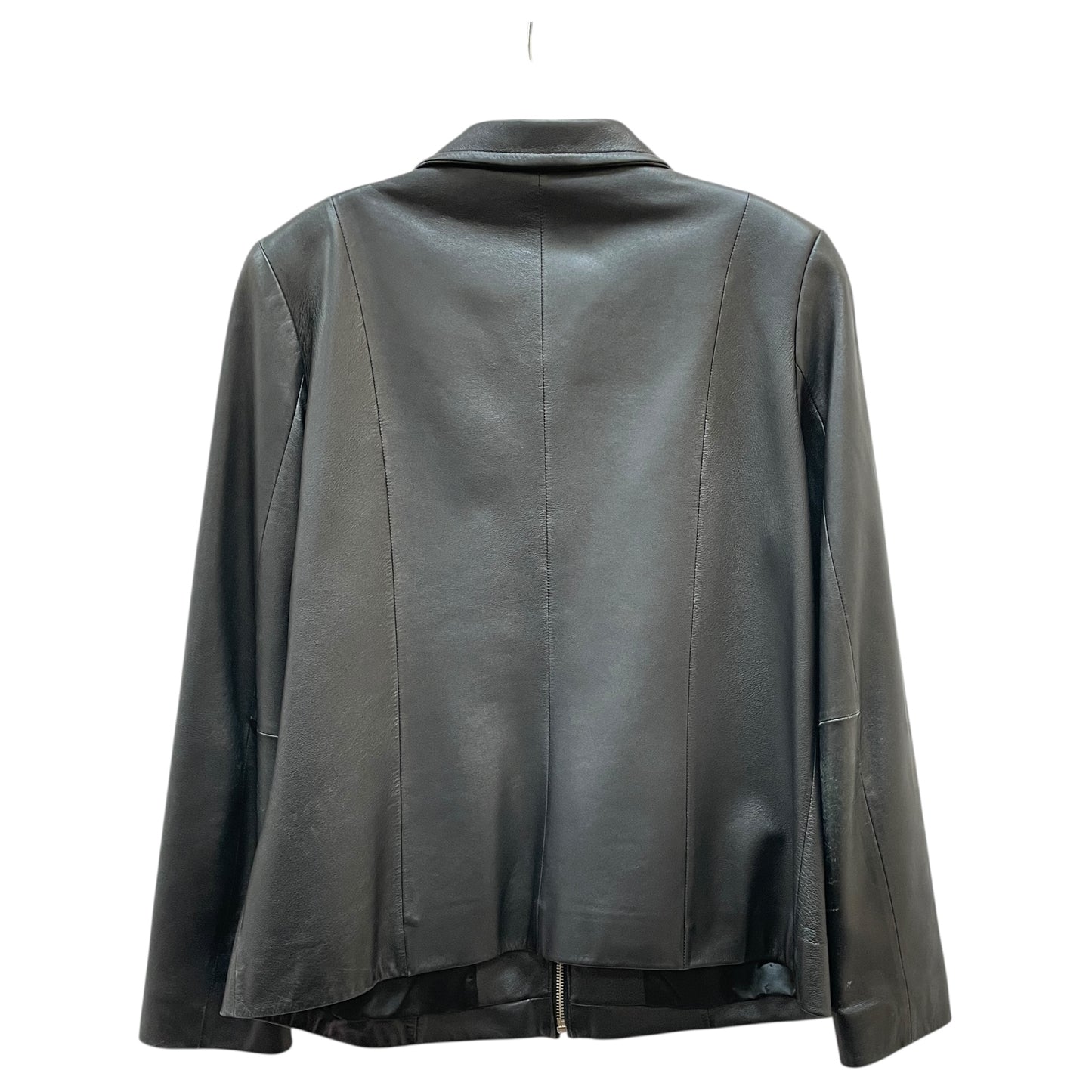 Jacket Leather By Valerie Stevens In Black, Size:L