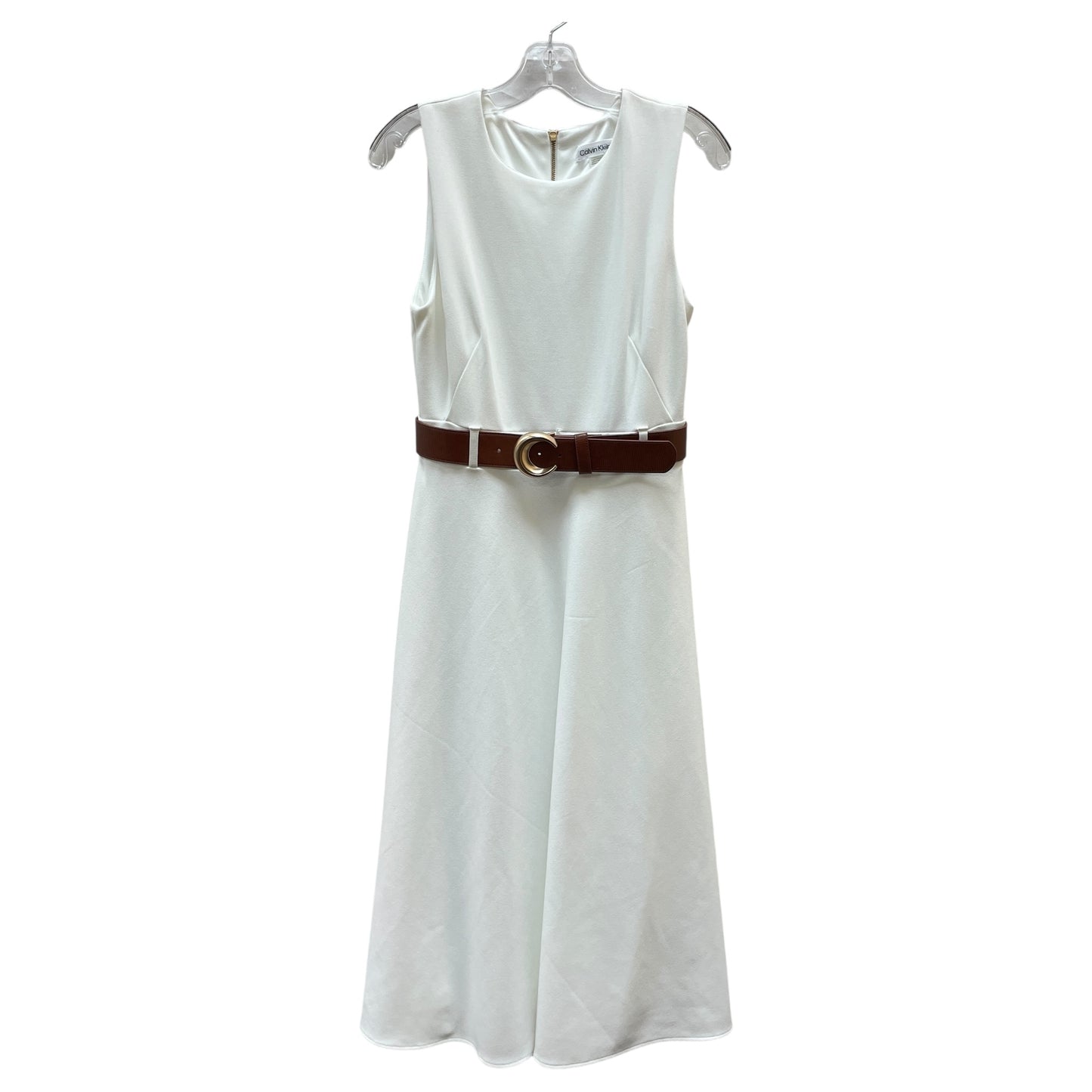 Dress Party Midi By Calvin Klein In White, Size:4