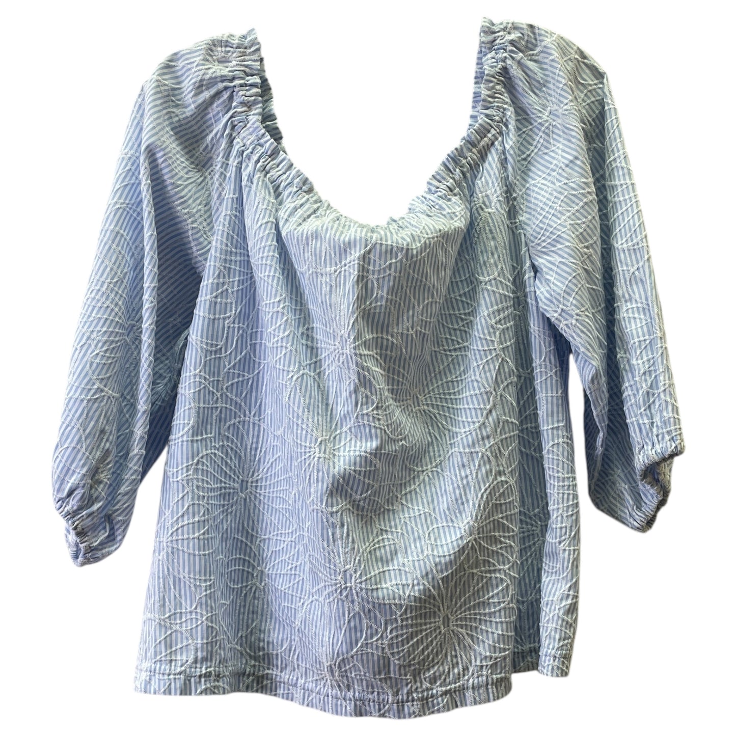 Top 3/4 Sleeve By Tyler Boe In Blue & White, Size:Xl