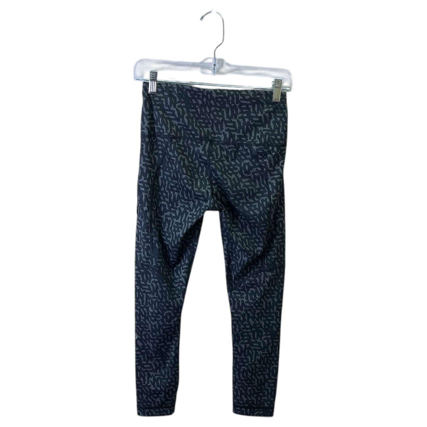 Athletic Leggings By Lululemon In Black & Grey, Size:S