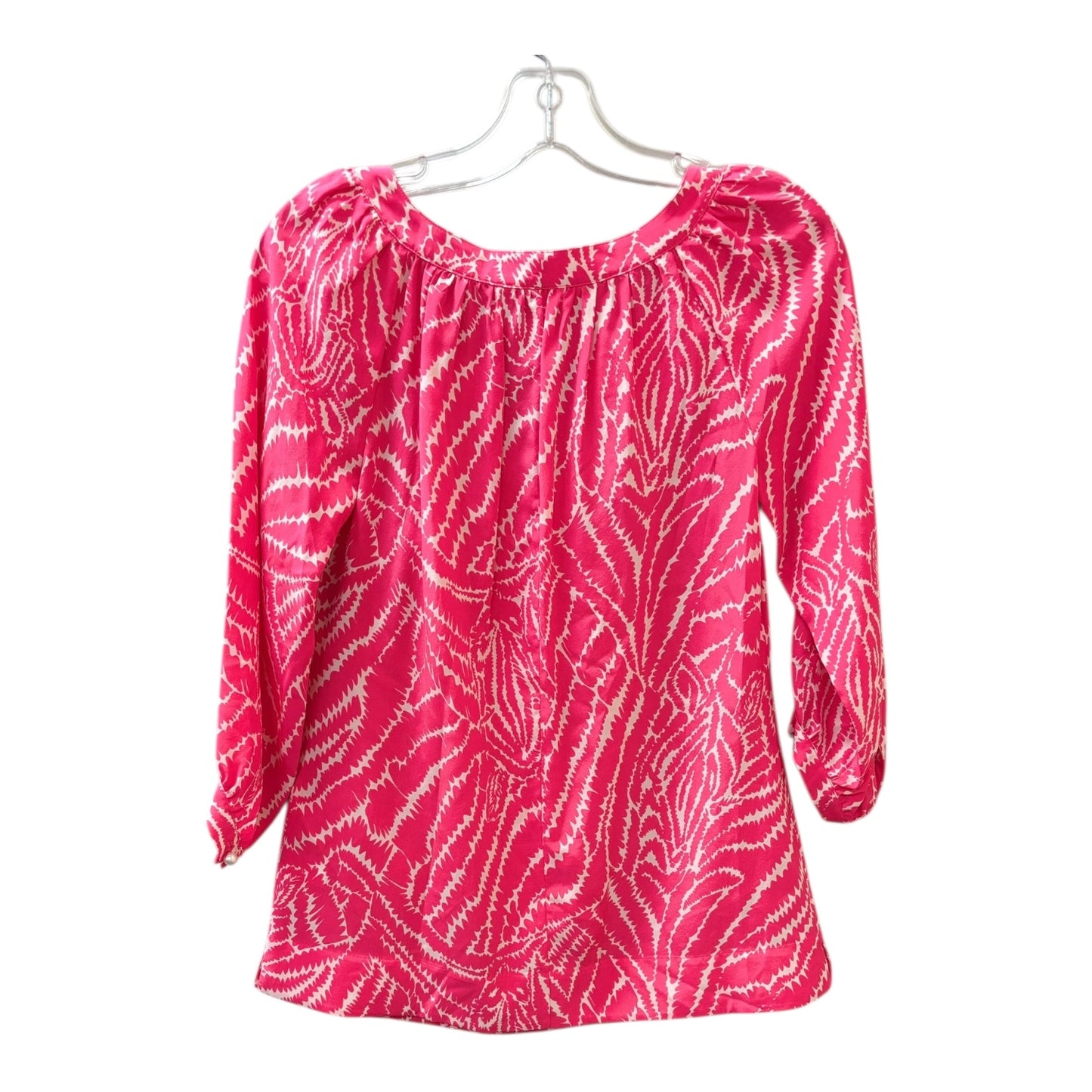 Top Ss Designer By Lilly Pulitzer In Pink & White, Size:Xs