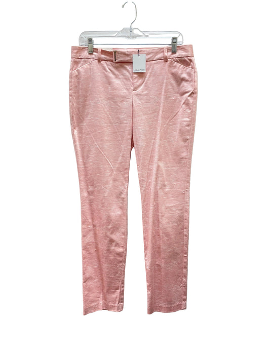 Pants Cropped By Calvin Klein In Pink, Size:6