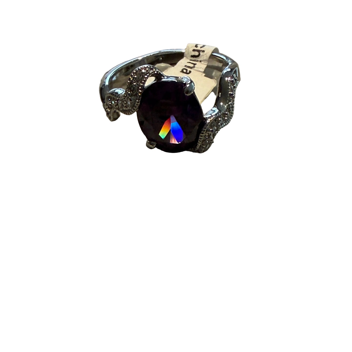 Ring Statement By Clothes Mentor In Silver, Size:9 purple stone