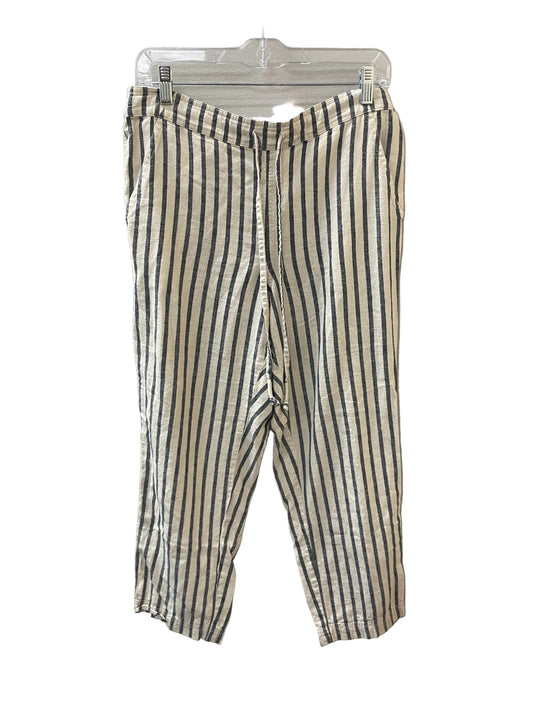Pants Linen By J. Crew In Blue & Cream, Size:6
