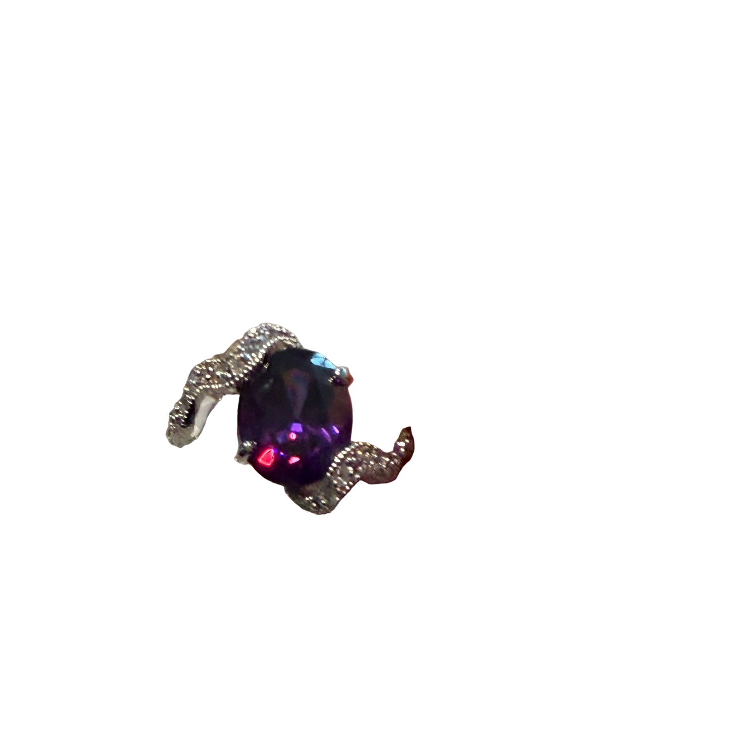 Ring Statement By Clothes Mentor In Silver, Size:9 purple stone