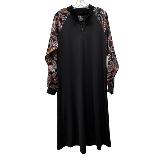 Dress Casual Midi By Zara In Black, Size:L