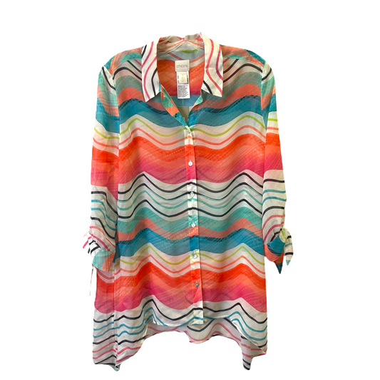Blouse 3/4 Sleeve By Chicos  Size: M