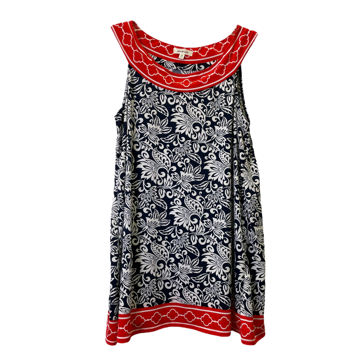 Blue & Red & White Top Sleeveless By Max Studio, Size: M