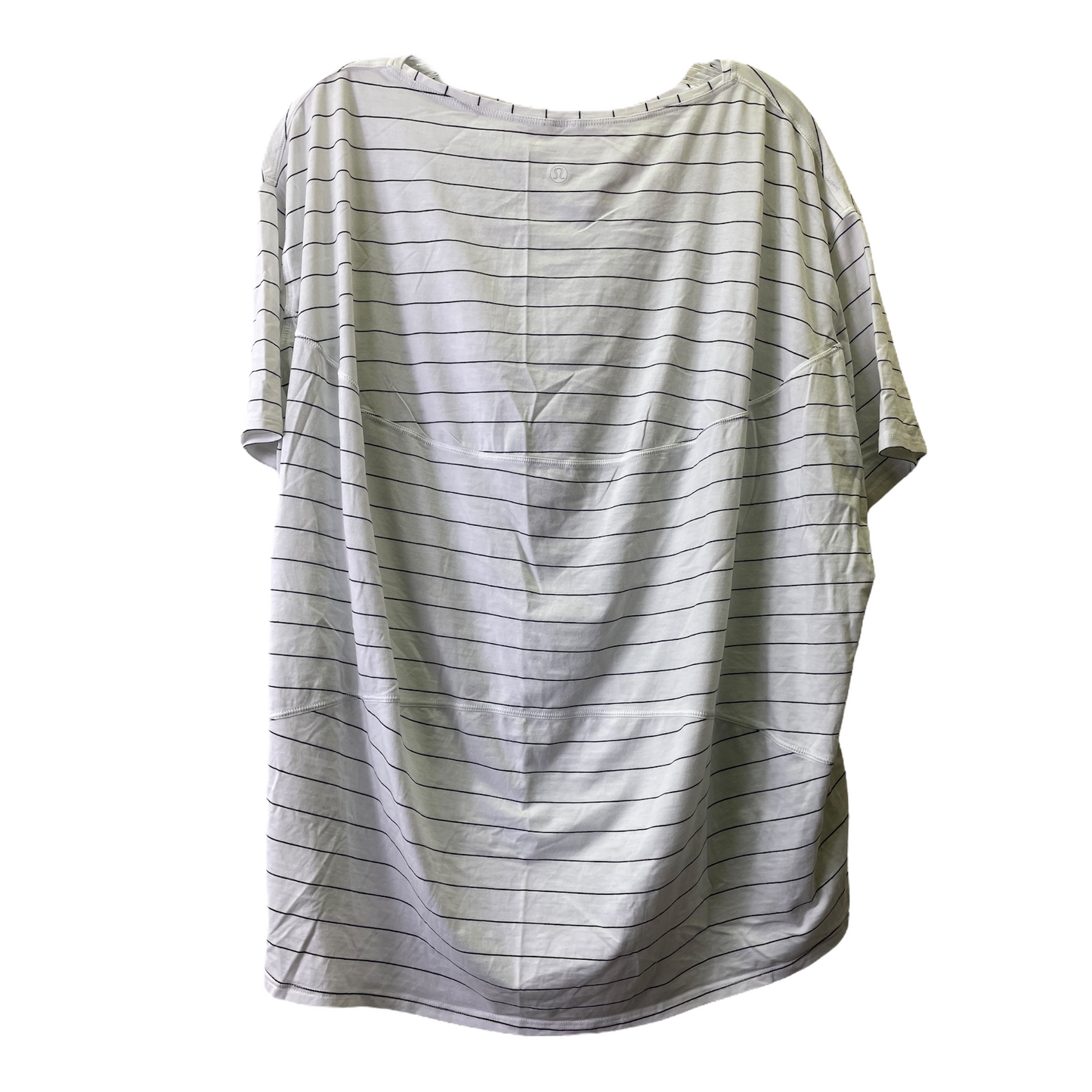 Black & White Athletic Top Short Sleeve By Lululemon, Size: L