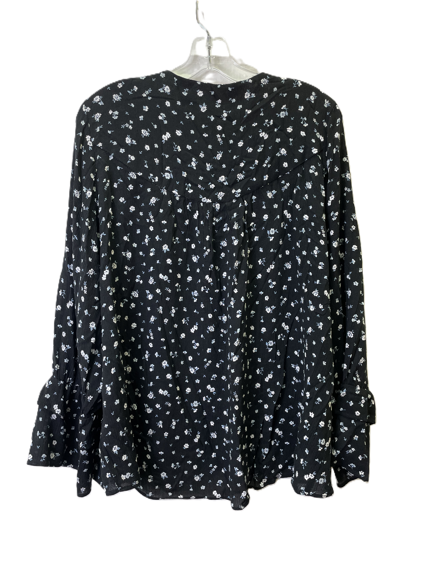 Top Long Sleeve By Cme In Black & White, Size: L