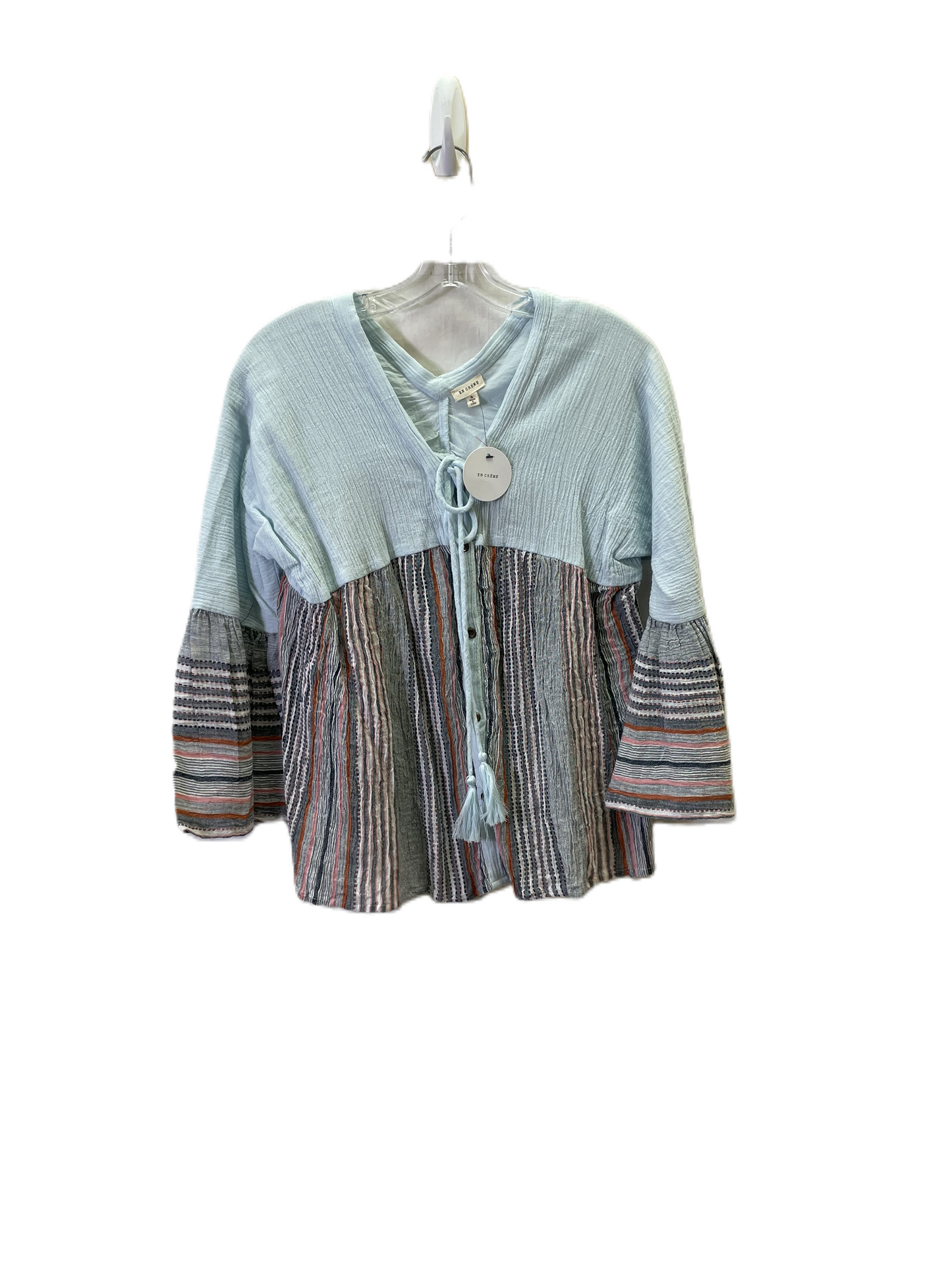 Top Long Sleeve By En Creme In Blue, Size: S