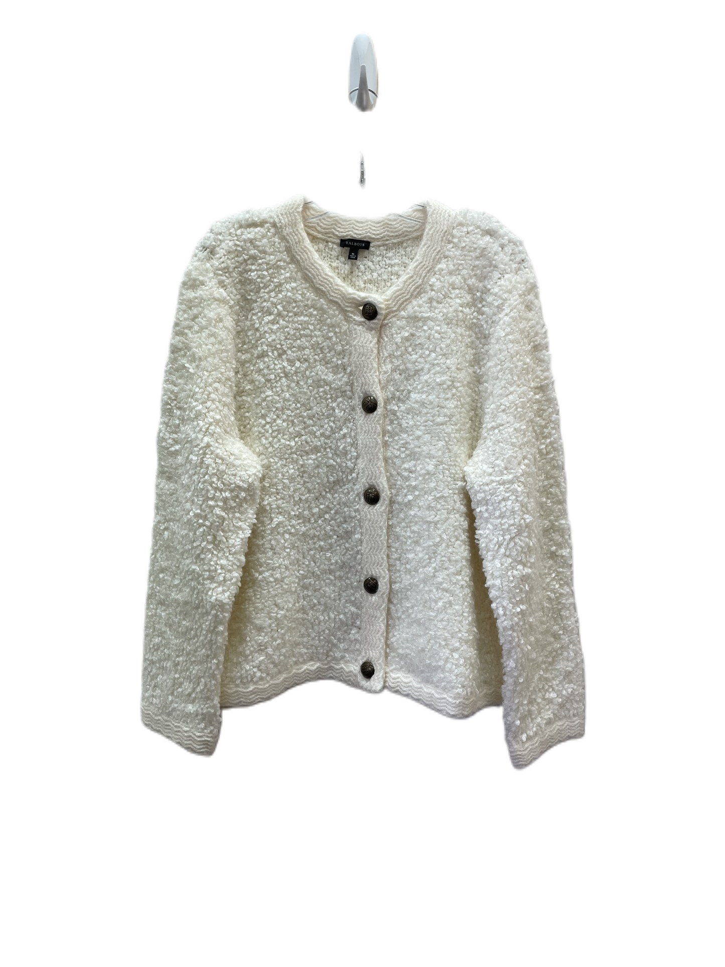 Sweater Cardigan By Talbots In Ivory, Size: Xl