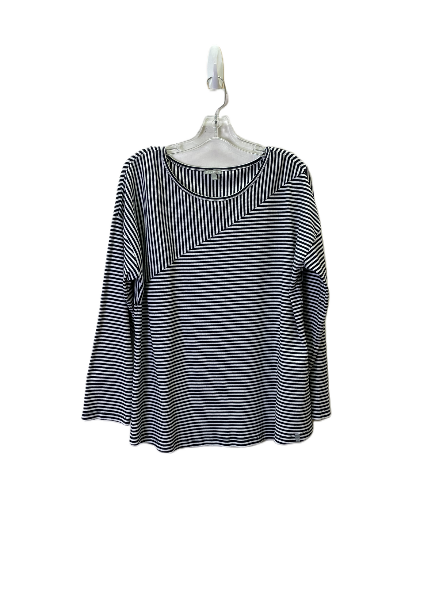 Top Long Sleeve By Talbots In Black & White, Size: L