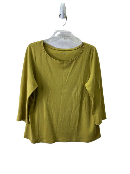 Top Long Sleeve Basic By Eileen Fisher In Chartreuse, Size: Xl