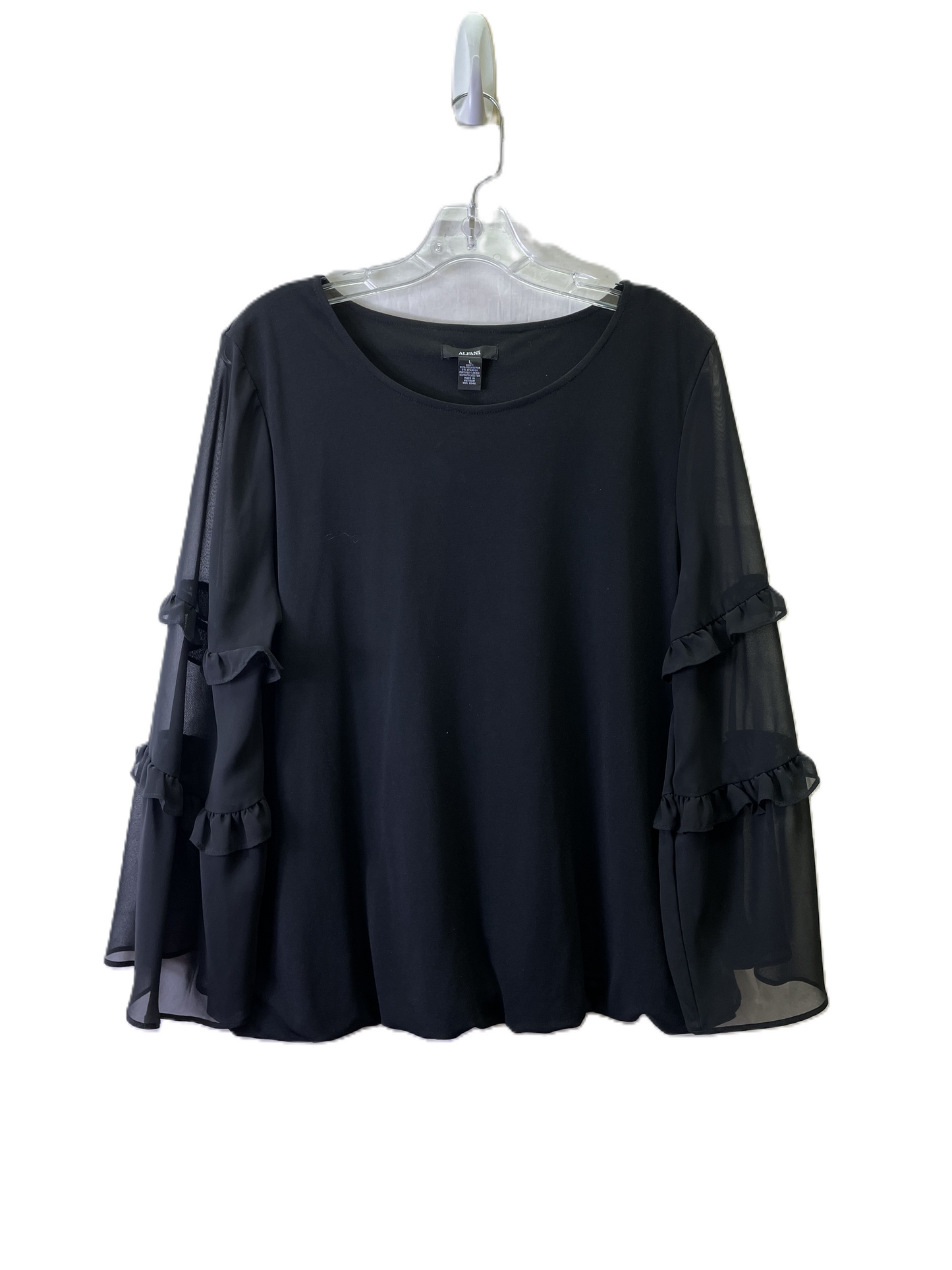 Top Long Sleeve By Alfani In Black, Size: L