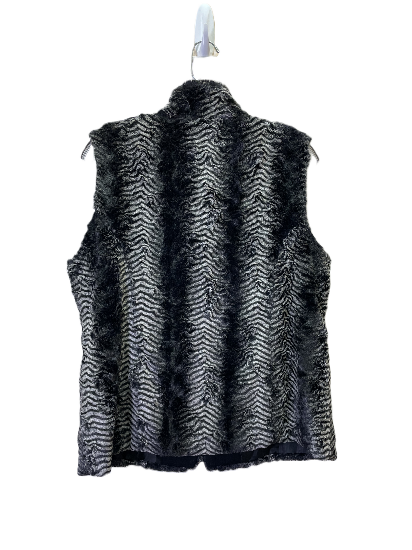 Vest Faux Fur & Sherpa By Jm Collections In Black & White, Size: L