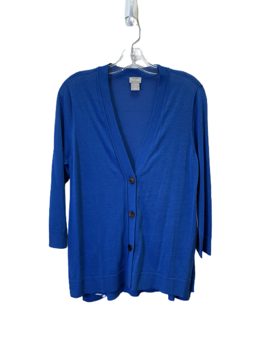 Sweater Cardigan By Chicos In Blue, Size: M