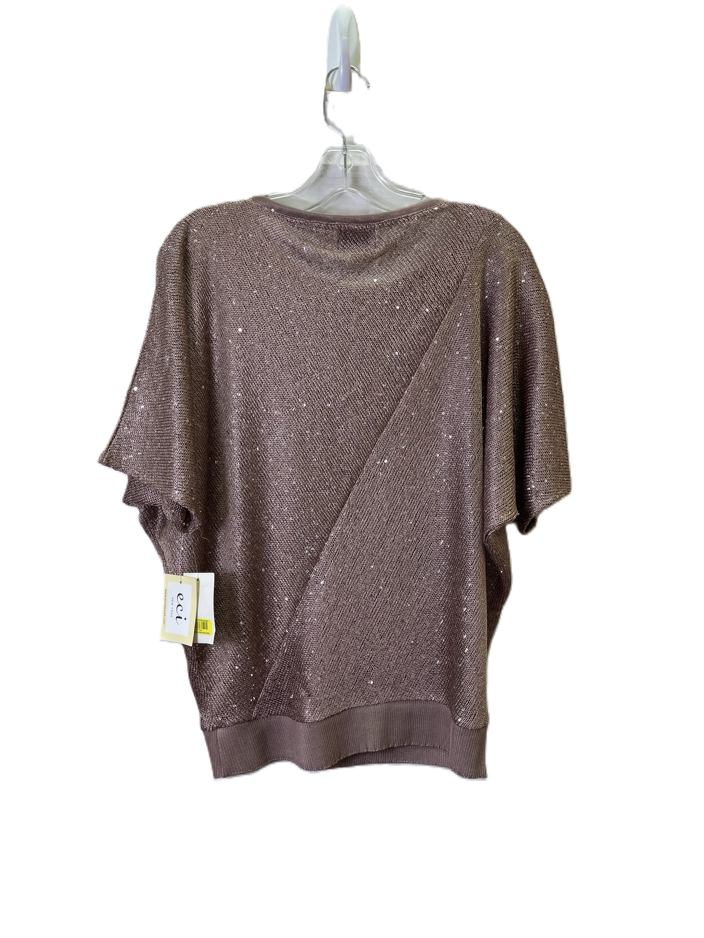 Sweater Short Sleeve By Eci In Bronze, Size: M