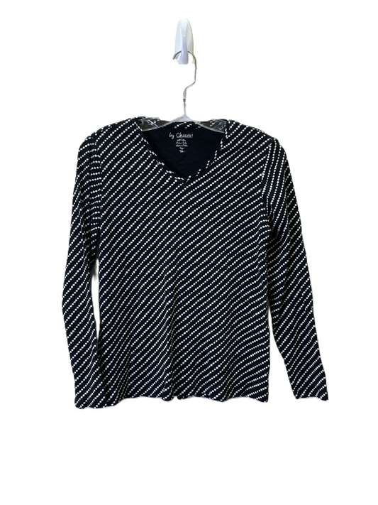 Top Long Sleeve By Chicos In Black & White, Size: S