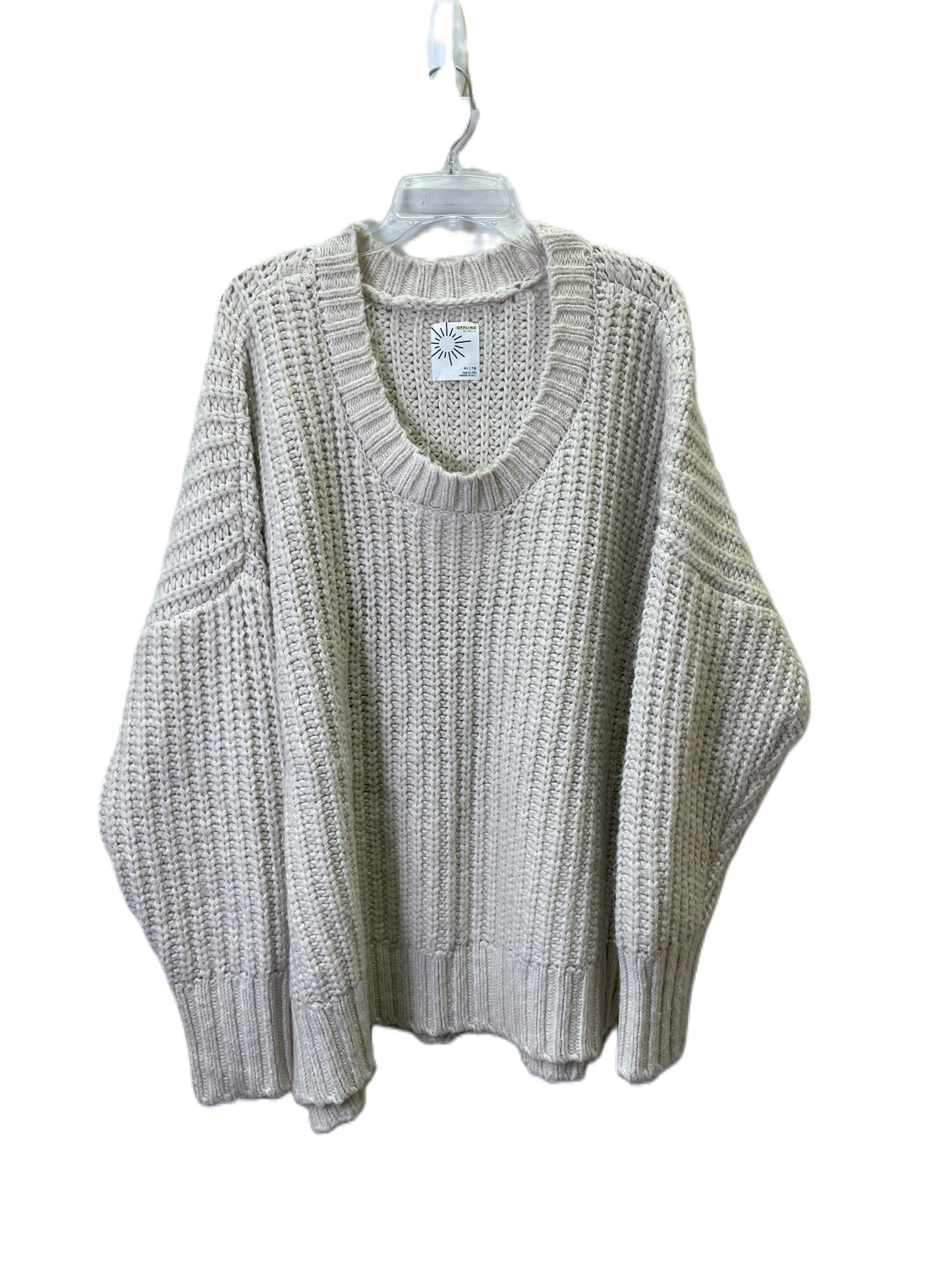 Sweater By Aerie Offline In Cream, Size: Xl