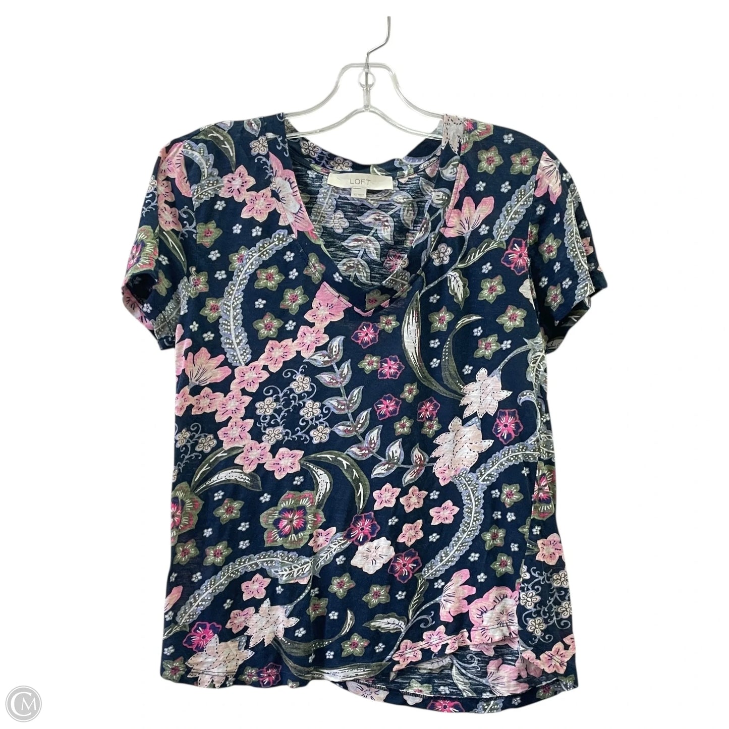 Top Short Sleeve By Loft In Floral Print, Size: Xs