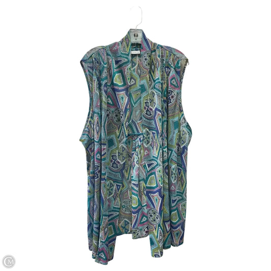 Vest Other By Susan Graver In Green & Purple, Size: 2x