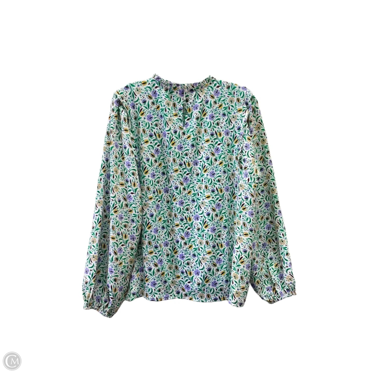 Top Long Sleeve By Ann Taylor In Green & Purple, Size: M