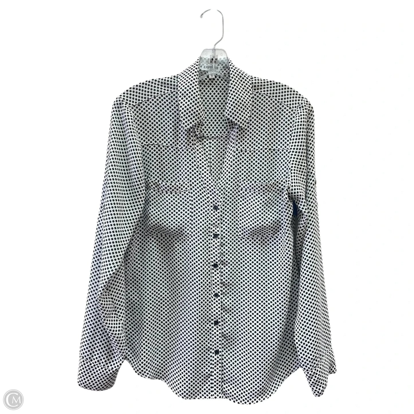 Top Long Sleeve By Express In Black & White, Size: M