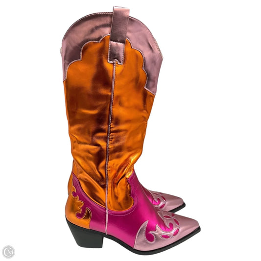 Boots Western By Azalea Wang In Orange & Pink, Size: 10