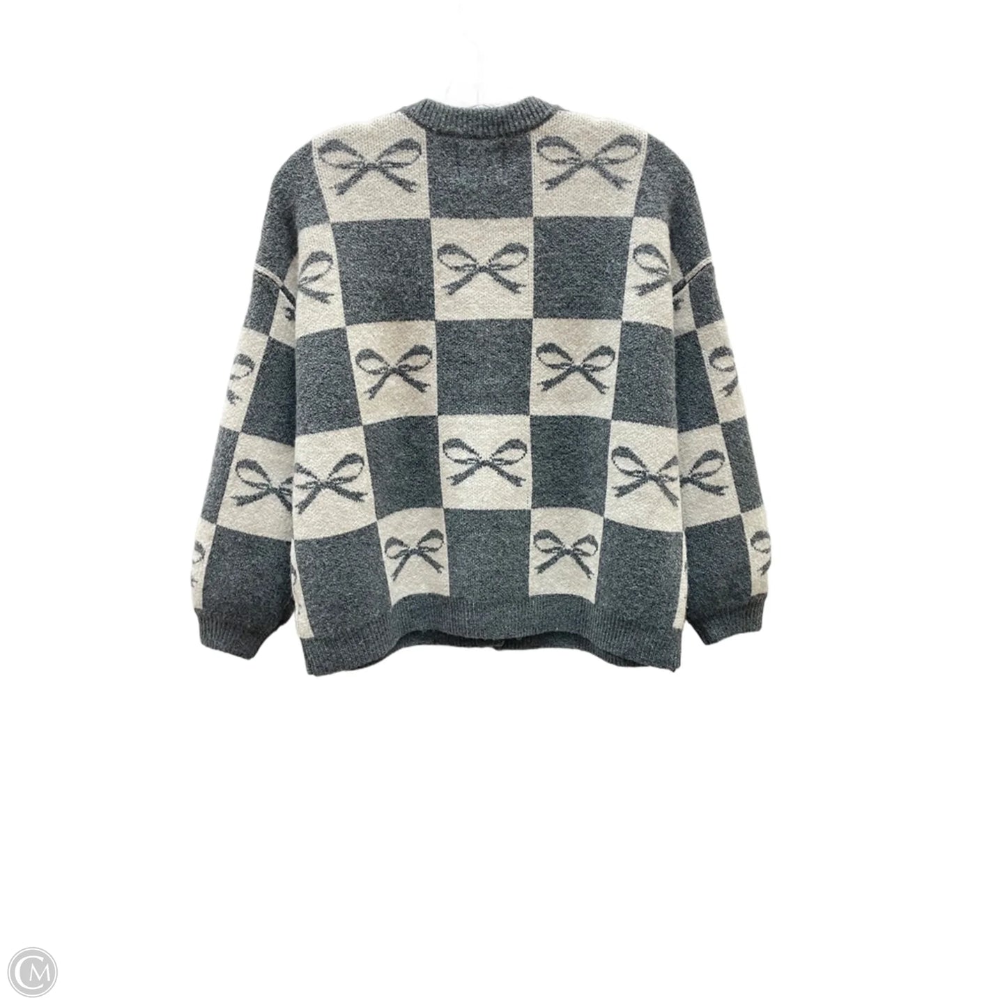 Sweater Cardigan By SOHO & STELLA In Grey & White, Size: Xs