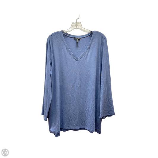 Top Long Sleeve Basic By Eileen Fisher In Blue, Size: L